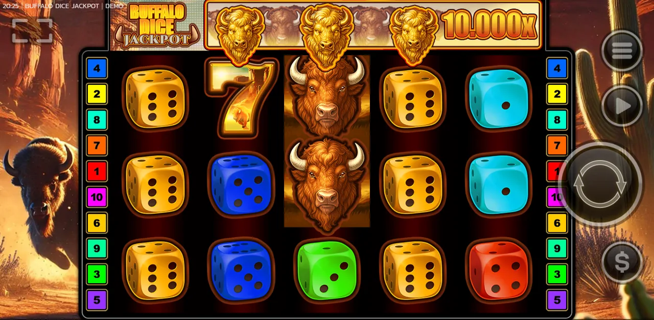 Buffalo Dice Jackpot - الشبكة أثناء اللعب
