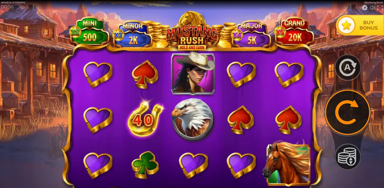 Mustang Rush - reels after a spin