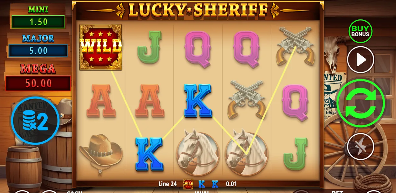 Lucky Sheriff - reels after a spin