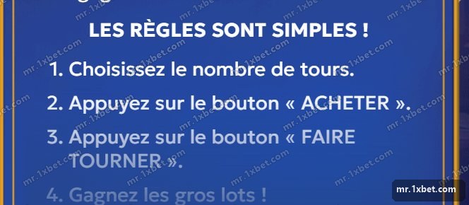 Wheel of fortune - les quatre règles dans la fenêtre d'aide
