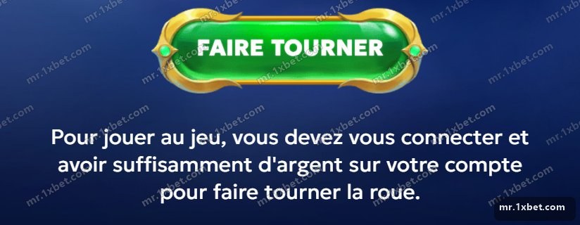 Wheel of fortune - le bouton FAIRE TOURNER sous la roue