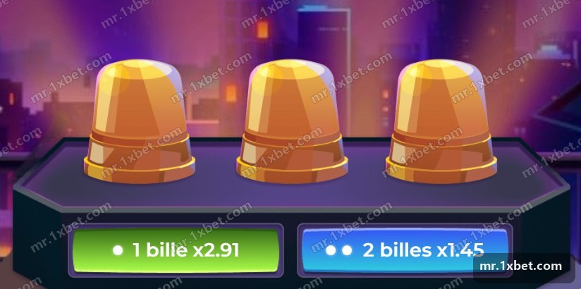 Thimbles - three thimbles with the one-ball mode selected