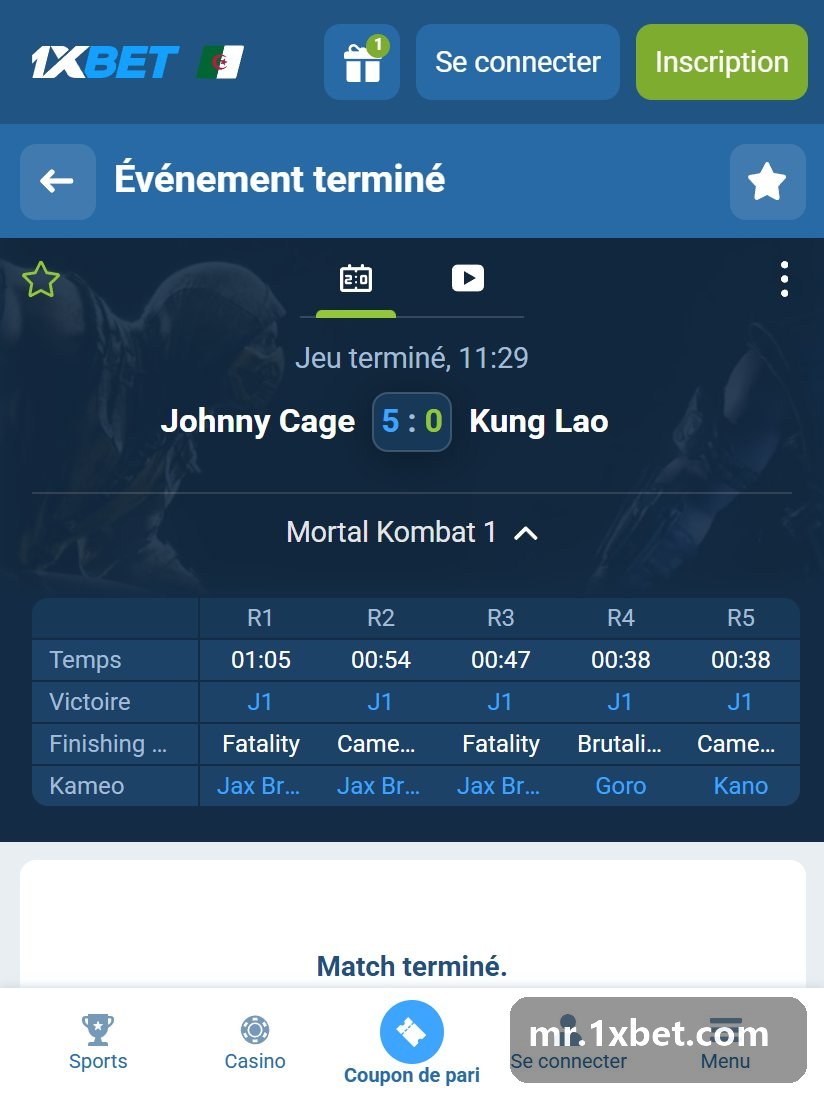 Mortal Kombat 2026 - finished 5-0 match with round times and finishers