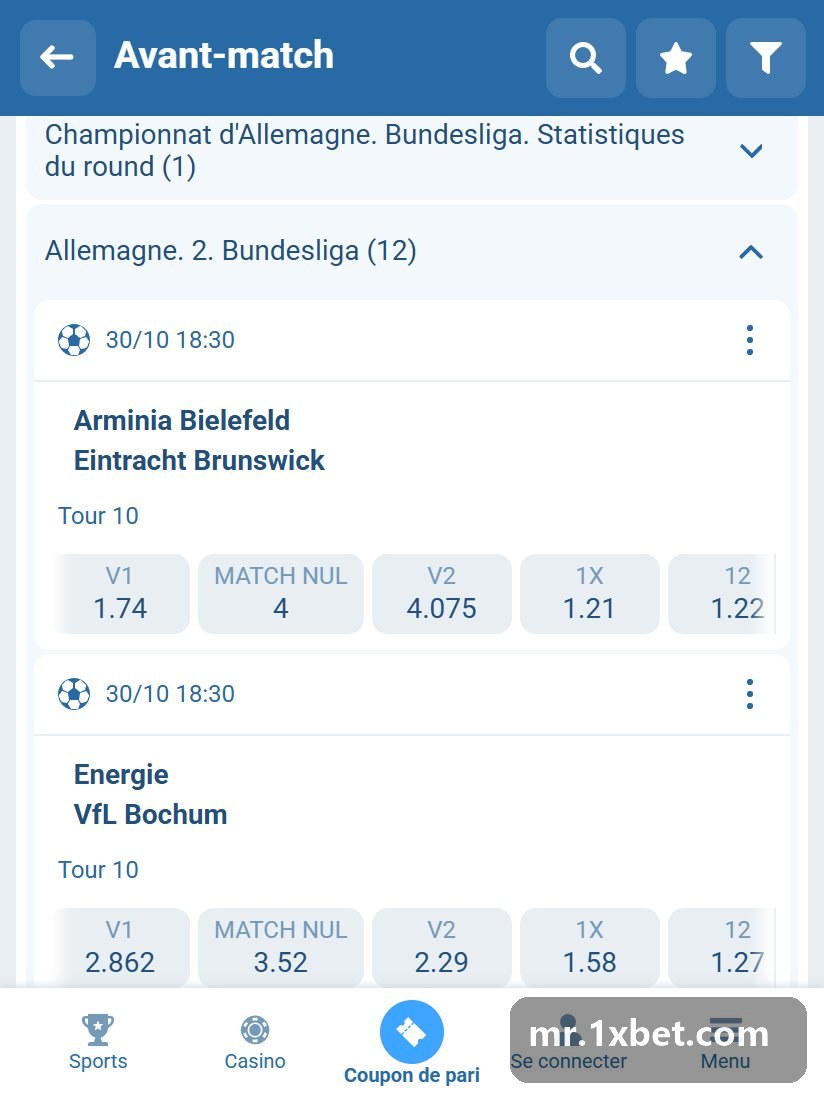 Germany. 2. Bundesliga: list of pre-match games