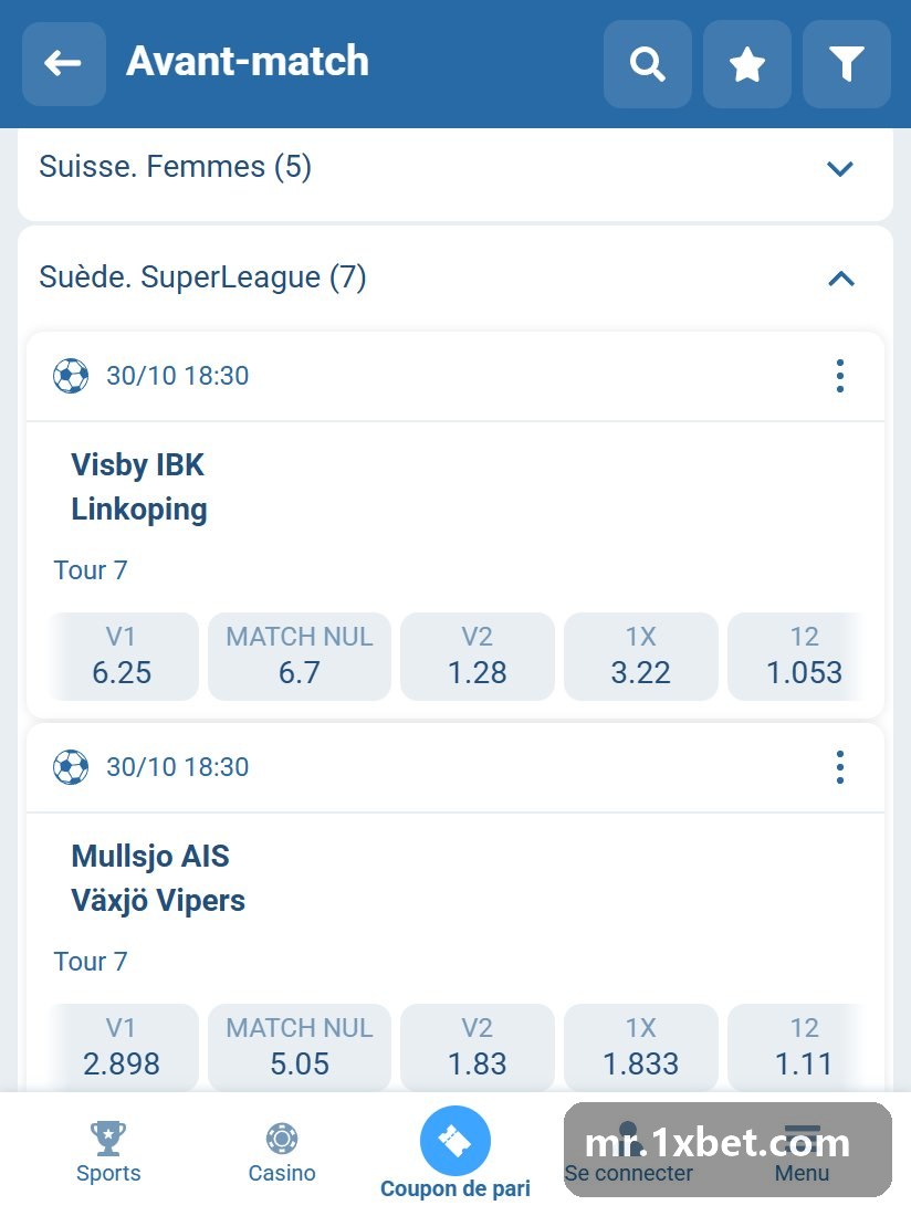 Hovslatts - Skalby parmi les rencontres du tour dans la liste d'avant-match